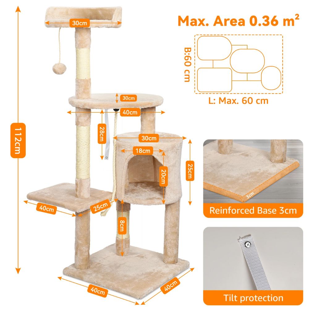 Dreamy Cat Tower - Albero tiragraffi a torre per gatti