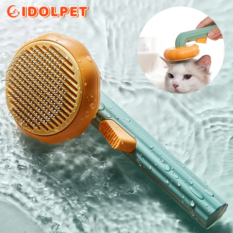 Purrrfect Groomer - Spazzola per gatti con pulsante rimuovi peli