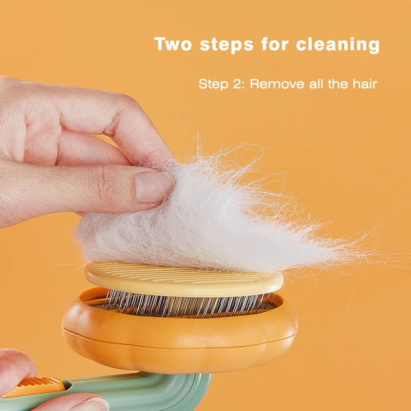 Purrrfect Groomer - Spazzola per gatti con pulsante rimuovi peli