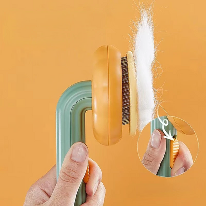 Purrrfect Groomer - Spazzola per gatti con pulsante rimuovi peli